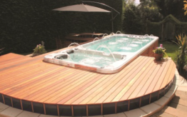 Swim Spa with Built-up Decking | Blue Cube Pools