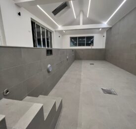 Large Format Tiled Pool - New Build, Bedfordshire - Inside Full Length 1 | Blue Cube Pools