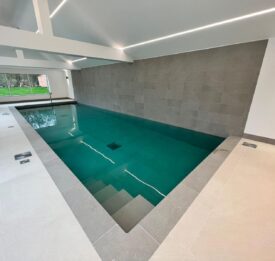 Large Format Tiled Pool - New Build, Bedfordshire - Wide View 1, Filled | Blue Cube Pools
